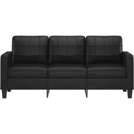 vidaXL 3-Sitzer-Sofa Schwarz 180 cm Kunstleder