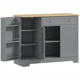 HOMCOM Küchenbuffet, Küchenschrank mit 3 Türregalen, 1 Schublade, verstellbaren Einlegeböden, Sideboard für Esszimmer, 105x40x83 cm, Grau   Aosom