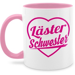 Shirtracer Tasse Läster Schwester – fuchsia, Keramik, Kaffeetasse Schwester & Bruder rosa