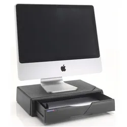Exponent Monitorständer schwarz mit 1 Schublade schwarz, 41.6x8.9x28 cm