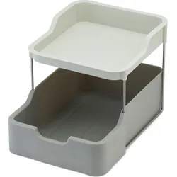 Duo Schrank-Organizer grau zweigeschossig mit Schublade