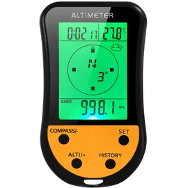 xisrens 8-in-1 Multifunktions-digitalhöhenmesser Mit Lcd-hintergrundbeleuchtung, Mini-höhenmesser, Barometer Kompass Thermometer, Wettervorhersage Und