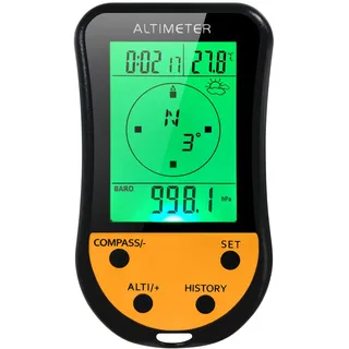 xisrens 8-in-1 Multifunktions-digitalhöhenmesser Mit Lcd-hintergrundbeleuchtung, Mini-höhenmesser, Barometer Kompass Thermometer, Wettervorhersage Und