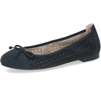 CAPRICE Ballerina, Blockabsatz, Businessschuh, Bequemschuh mit dezenter Zierschleife blau
