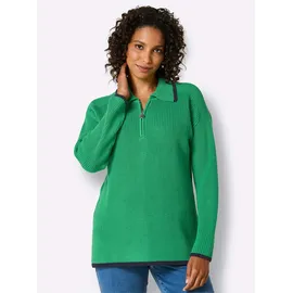 CREATION L Lyocell-Baumwoll-Pullover grün 38
