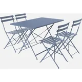 sweeek - Klappbarer Bistro-gartentisch aus Stahl mit 4 Stühlen