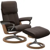 Stressless Stressless® Relaxsessel »Admiral«, (Set, Relaxsessel inkl. Hocker), mit Signature Base, Größe M & L, Gestell Eiche, braun