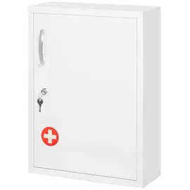 kleankin Medizinschrank mit 3 Schichten, Arzneischrank Weiß