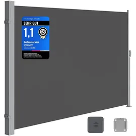 Songmics Seitenmarkise 180 x 450 cm grau Polyester