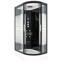 AcquaVapore Komplettdusche rechts 80 x 120 cm D30-73M1R schwarz Glas
