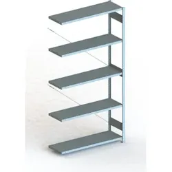 Meta Steckregal Anbauregal S3 CLIP 230 AR 2500 x 1300 x 400 mm verzinkt + 5 Böden