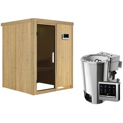 KARIBU Sauna »Ogershof«, inkl. 3.6 kW Saunaofen mit externer Steuerung, für 3 Personen - beige