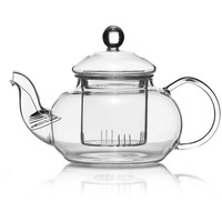 Dimono Teekanne Mundgeblasene Teekanne mit Teefilter & Teesieb, 0.6 l, Glas-Kanne mit Filtereinsatz 0.6 l
