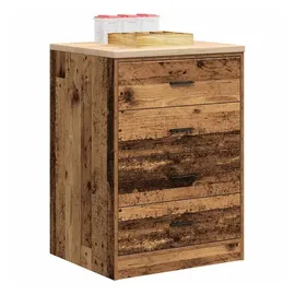 vidaXL - Garagen-aufbewahrungsschrank Altholz-optik Massivholz Kiefer