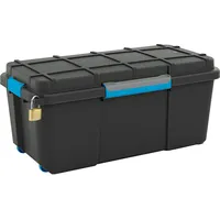 KIS Aufbewahrungsbox Scuba L mit Silikonring im Deckel und 4 Rollen Schwarz