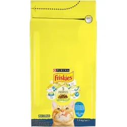 PURINA Friskies Sterilisiertes Katzenfutter mit Lachs und Thunfisch Mix mit Gemüse 1,5kg (Rabatt für Stammkunden 3%)