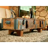 Handgefertigter Vintage Couchtisch Truhe Beistelltisch Sofatisch Holzmöbel Antik