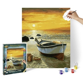 Schipper Arts & Crafts Malen nach Zahlen Fischerboot am Strand (609130885)
