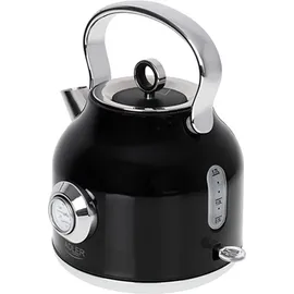Adler Retro-Design Wasserkocher 1,7 l Schwarz