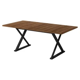 stilvora Esstisch 180 x 75 x 90 cm Walnussfarben/schwarz