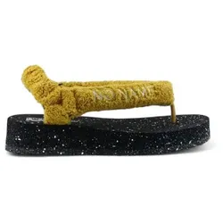 NO NAME für Damen. MNMCTD0 Slap Teddy Sandalen gelb (37), Wohnung, Keine, Lässig