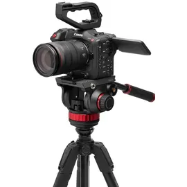 Manfrotto 055XPRO Alu Kit Videostativ mit 502 Fluid-Kopf 3 Segmente