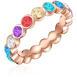 Lulu & Jane Ring Metall-Legierung verziert mit Kristallen von Swarovski® in Roségold Ringe   Damen 