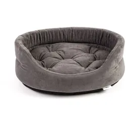 FERA ovales Hundebett mit Kissen 75x62x22 cm grau
