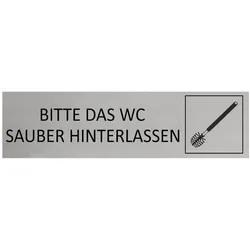 CombiCraft Aluminium Türschild Bitte das WC sauber hinterlassen 165x45mm mit 3M-Tape