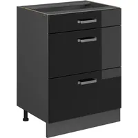 Vicco Schubladenschrank R-Line 60 x 46 x 81,5 cm Schwarz