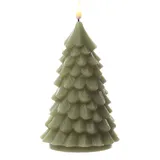 Deluxe Homeart LED Kerze Tannenbaum H: 16 cm hellgrün
