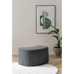 Hocker LEONIQUE "MAISIE", grau (anthrazit), B:52cm H:45cm T:38cm, Hocker, passende Ergänzung zum Drehsessel MAISIE, in 3 Farben lieferbar