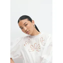 Gina Tricot - Boho peplum blouse - blusen mit puffärmeln - Weiß - XL - Dame - Weiß - XL