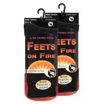 STARK SOUL® Socken, FEETS on FIRE (2-Paar) mit hoher Wärmedämmung grau