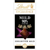 Lindt EXCELLENCE Mild 90 % Kakao - Milde Edelbitter-Schokolade | 100 g Tafel | Extra milde Bitter-Schokolade | Intensiver Kakao-Geschmack | Dunkle Schokolade | Vegane Schokolade | Schokoladengeschenk