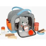 Small Foot Company Katze mit Tasche und Pflege-Set 15 cm Grau