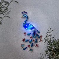 Star Trading 482-21 LED-Solar-Wanddeko "Peacock"Pfau, 6 white Led, outdoor, Vierfarb-Karton