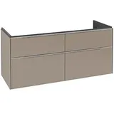 Villeroy & Boch Subway 3.0 Waschtischunterschrank C60200VM 127,2x57,6x47,8cm, ohne LED/Griff Aluminium glänzend, taupe