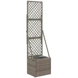 vidaXL Gartenpflanzer mit Gitter 35 x 30 x 135 cm Grau