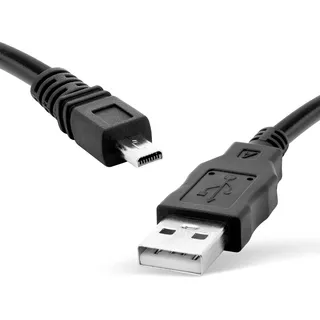 CELLONIC CB-USB7 USB Kabel 1.5m kompatibel mit Olympus SP-600UZ, VR-310, VG-120, VG-160, VR-340, VG-170 Ladekabel 8 Pin Camera Mini USB B auf USB A 2.0 Datenkabel schwarz PVC