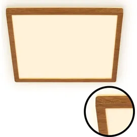 Briloner - LED Deckenlampe Holz Deckenleuchte Wohnzimmer Indirektes Licht Flach Warmweiß