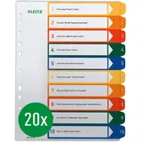 Leitz Register A4 PP bedruckbar 10-teilig farbig Packung mit 10 Stück