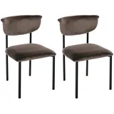 CLP Esszimmerstuhl Gambell Samt braun 2er Set