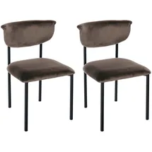 CLP Esszimmerstuhl Gambell Samt braun 2er Set