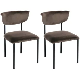 CLP Esszimmerstuhl Gambell Samt braun 2er Set