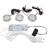 L&S Einbauleuchte 3er Set Chip warmweiß 12 V 12 W Edelstahloptik