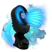 TronicXL Mini USB Ventilator 3 cm Klemmventilator Schwarz