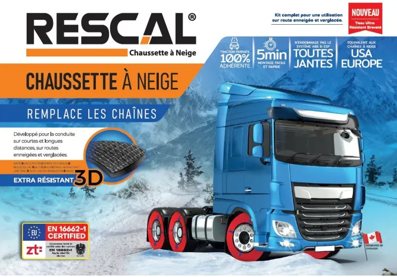 Textil-Schneeketten für Lkw und Bus Rescal - Größe 160 - 2 Stück