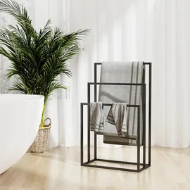 vidaXL Handtuchständer Freistehend Schwarz 48x24x78,5