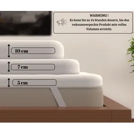 sleepy owl Topper Gel-Memory Matratzentopper 140x200x5 cm H2 & H3, Atmungsaktiv, Rutschfest, Abnehmbar & Waschbar